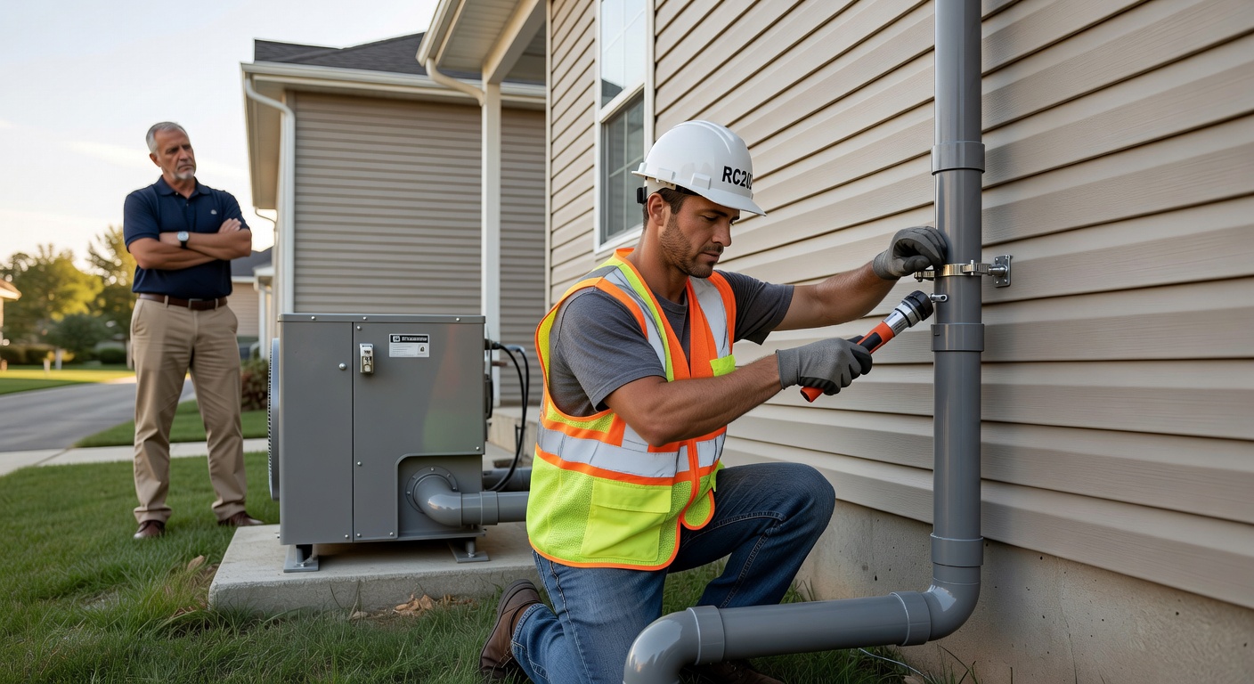 radon mitigation fan PVC pipe exterior installation