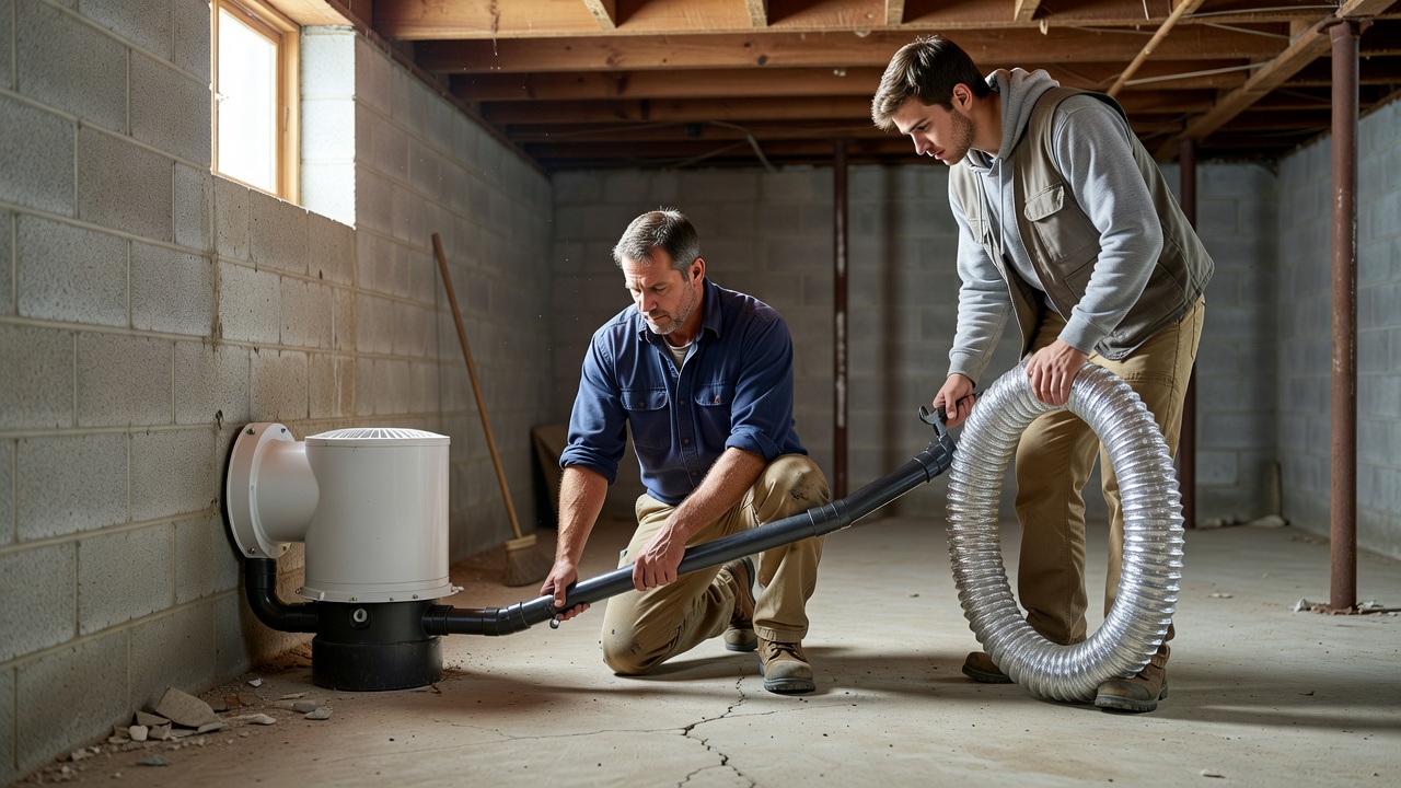 radon mitigation system installation basement Ohio