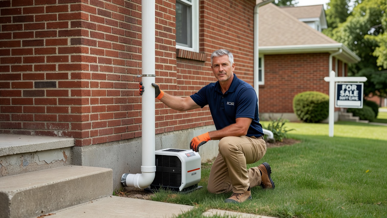 radon fan PVC pipe exterior installation Ohio home