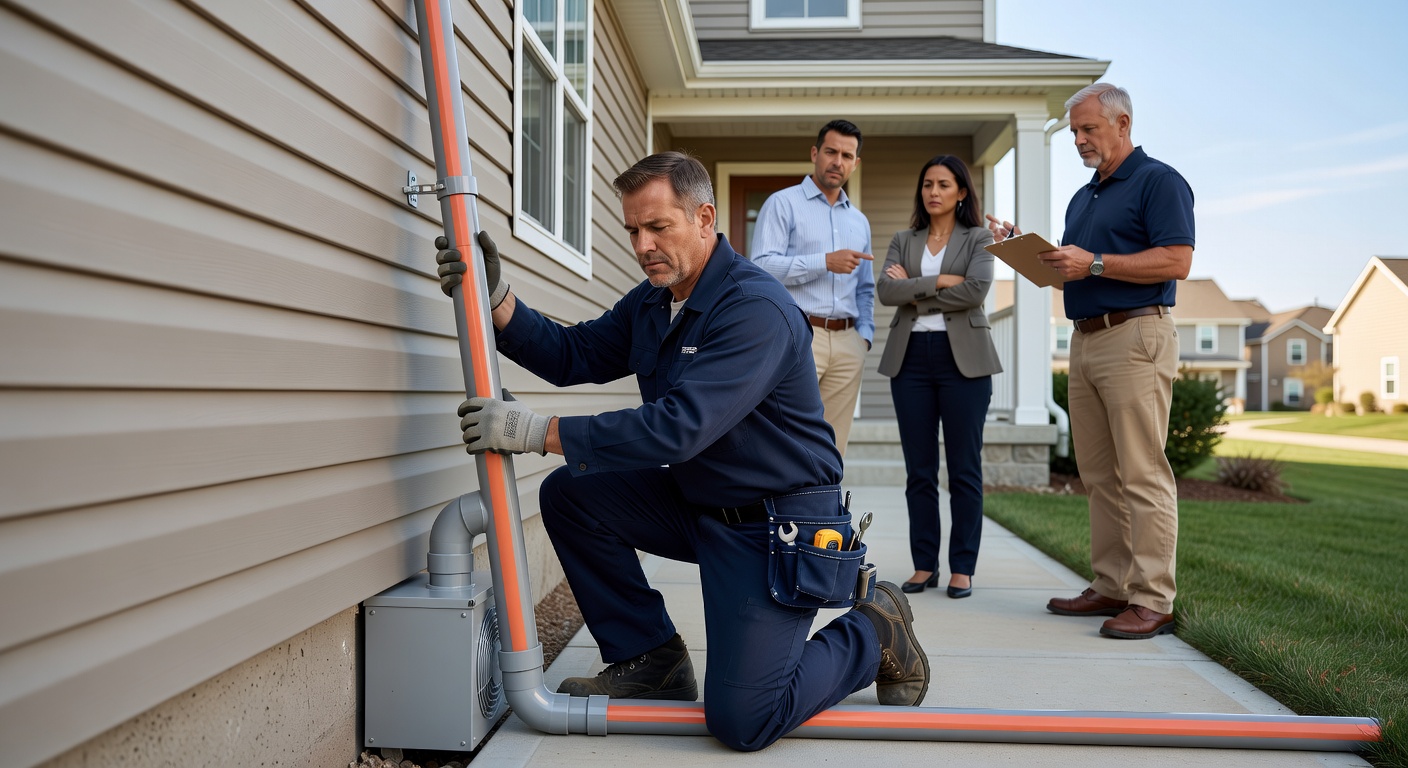 radon fan exhaust pipe exterior home installation