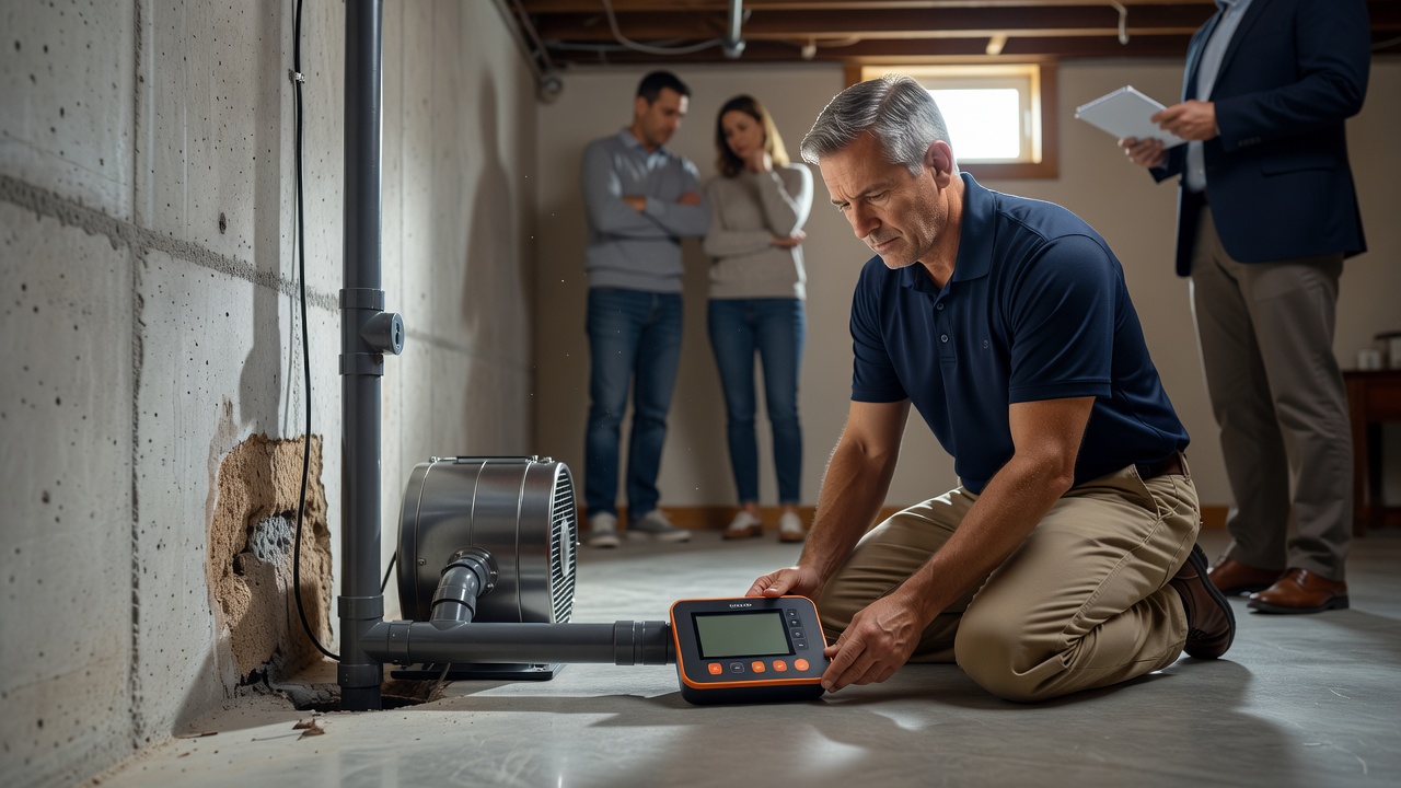 radon test kit continuous monitor Huntsville Ohio basement
