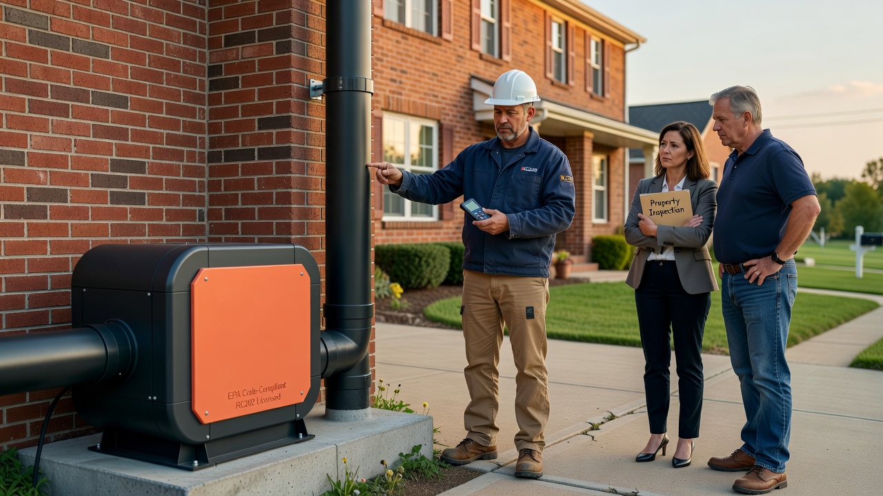 licensed radon mitigation contractor Ohio house exterior pipe