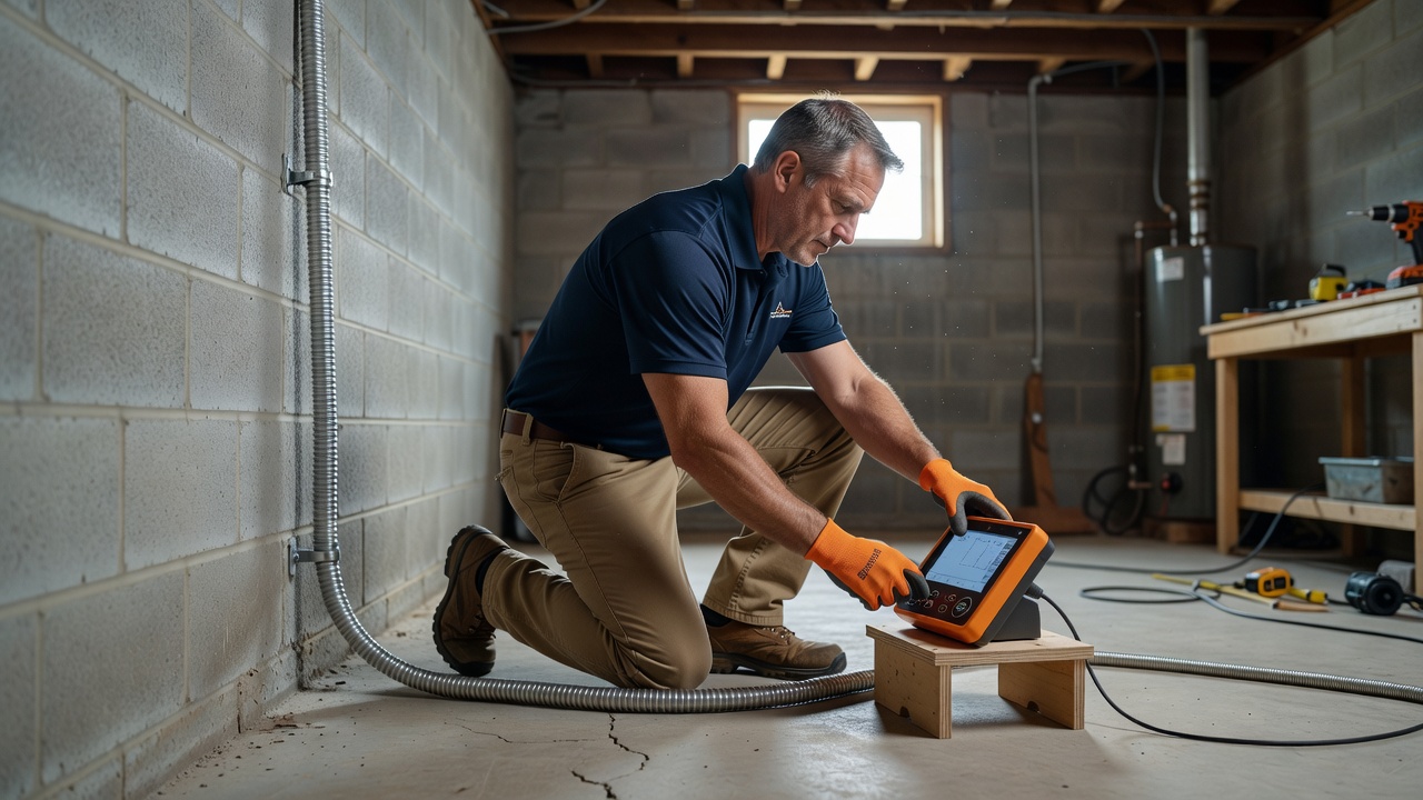 radon mitigation technician testing basement Ohio