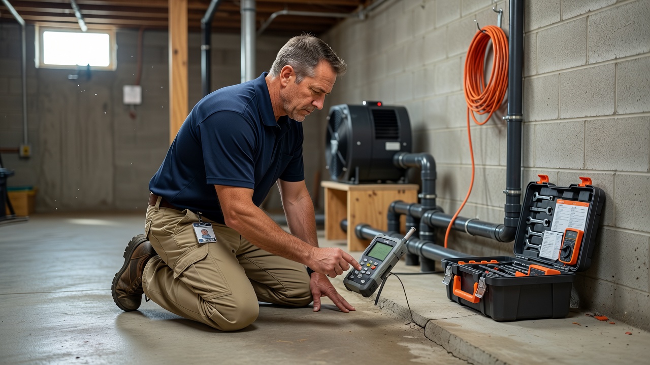 radon technician testing equipment Ohio home inspection