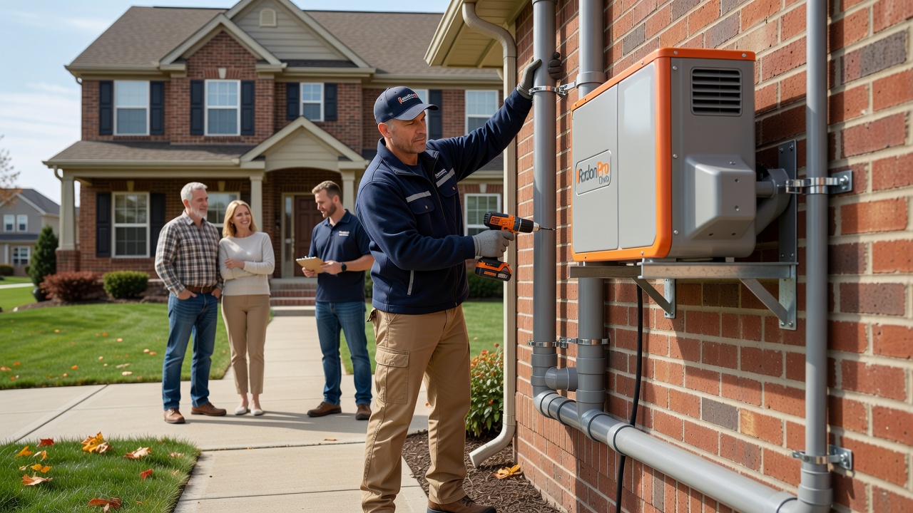 radon fan PVC pipe exterior wall installation Ohio home