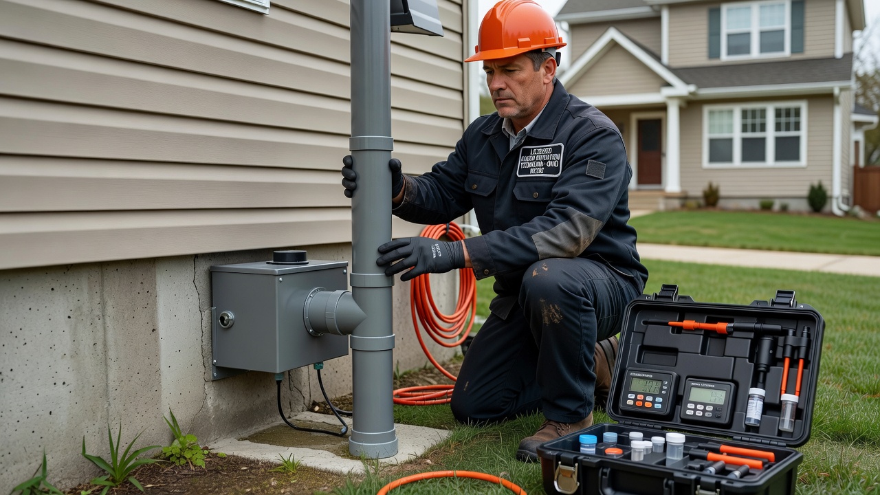 licensed radon mitigation technician Ohio home exterior
