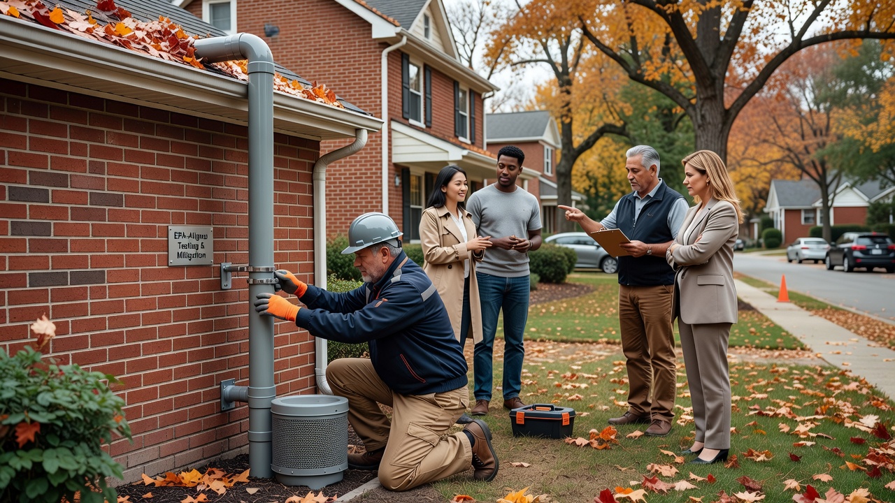 radon fan vent pipe exterior home Ohio