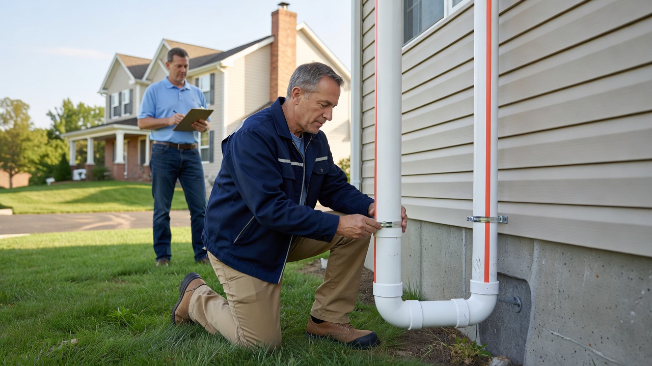 radon mitigation fan PVC pipe exterior installation Ohio home
