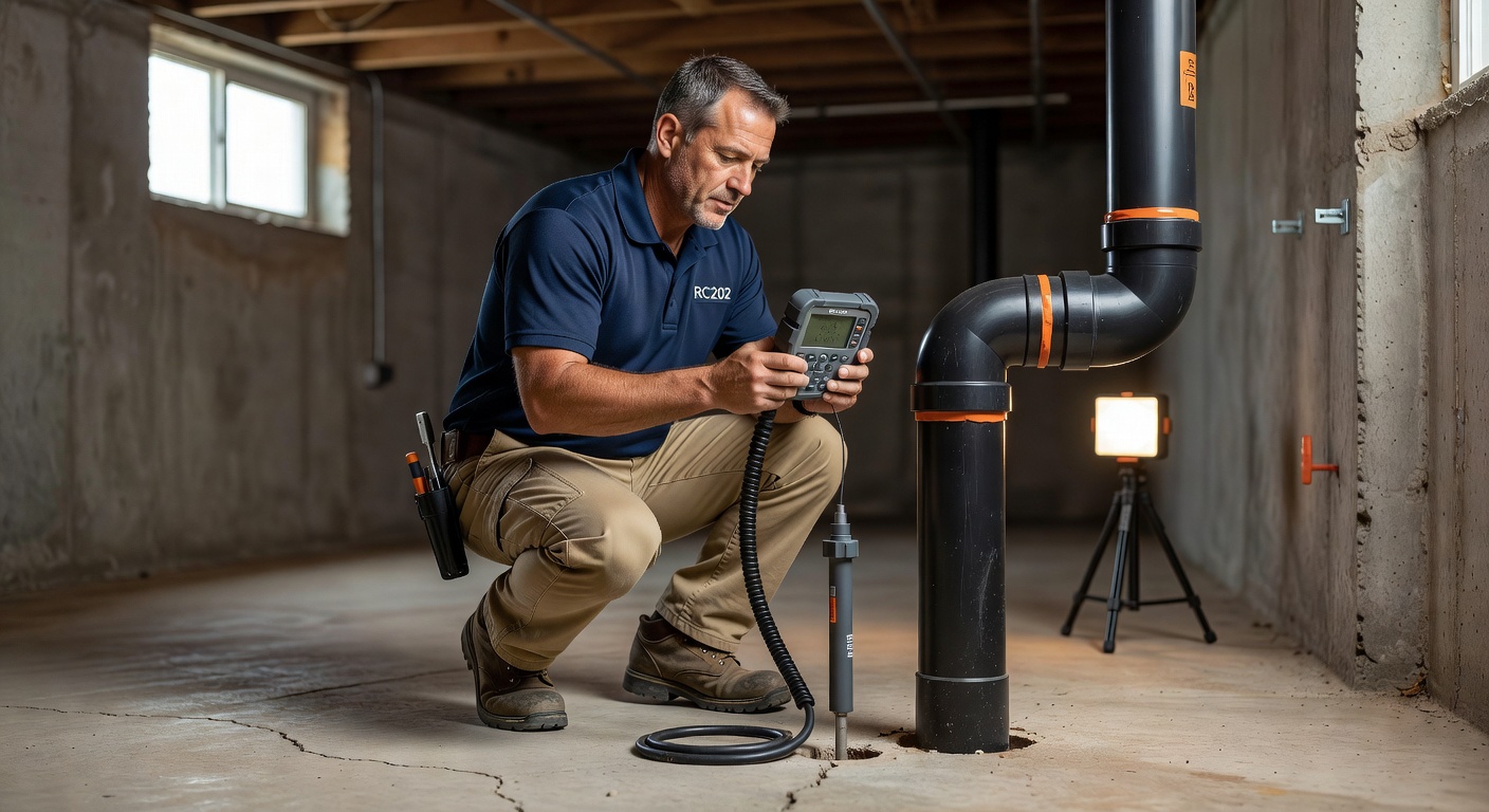 licensed radon technician testing equipment Ohio basement
