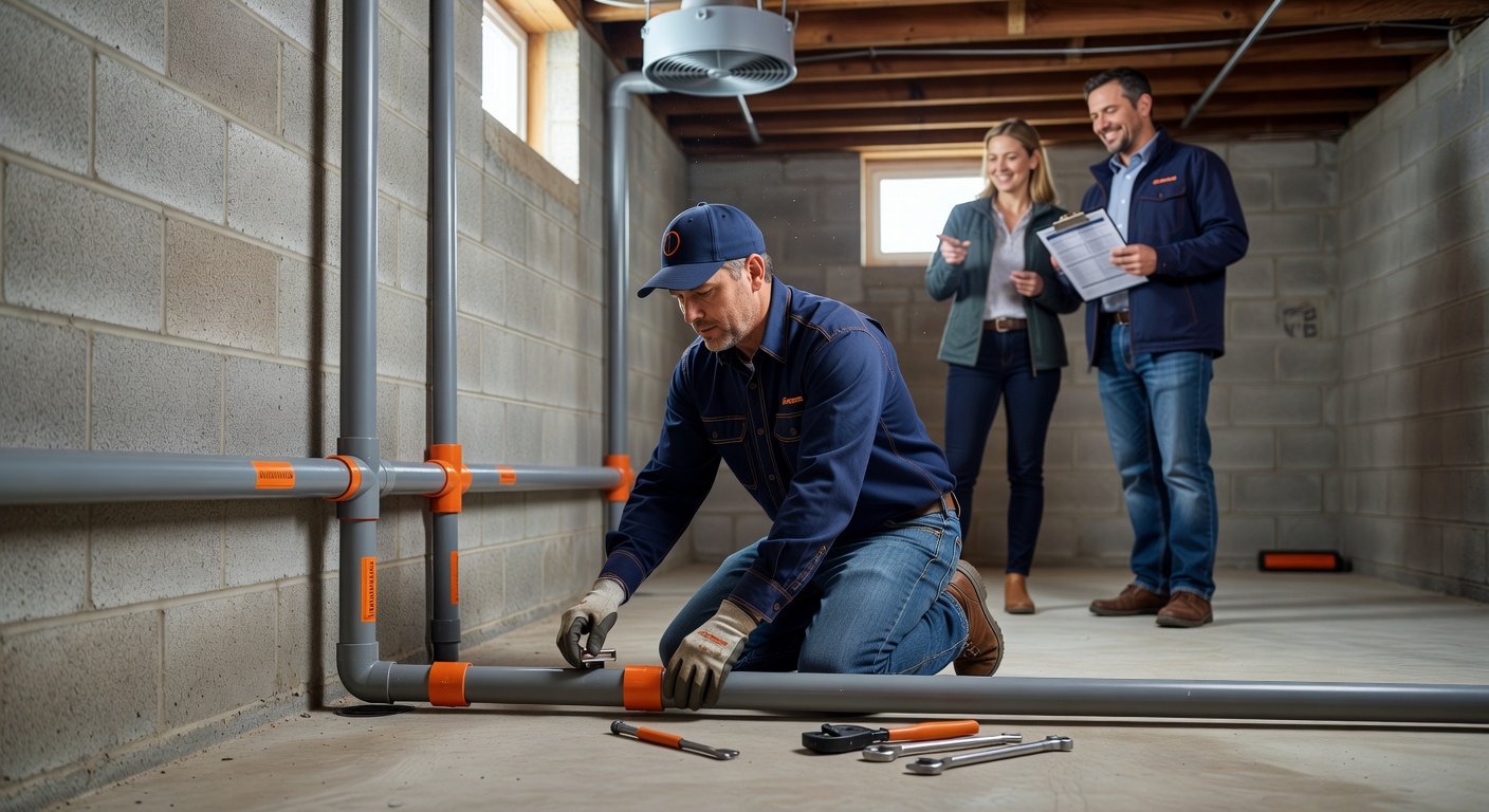 radon mitigation system installation Ohio basement
