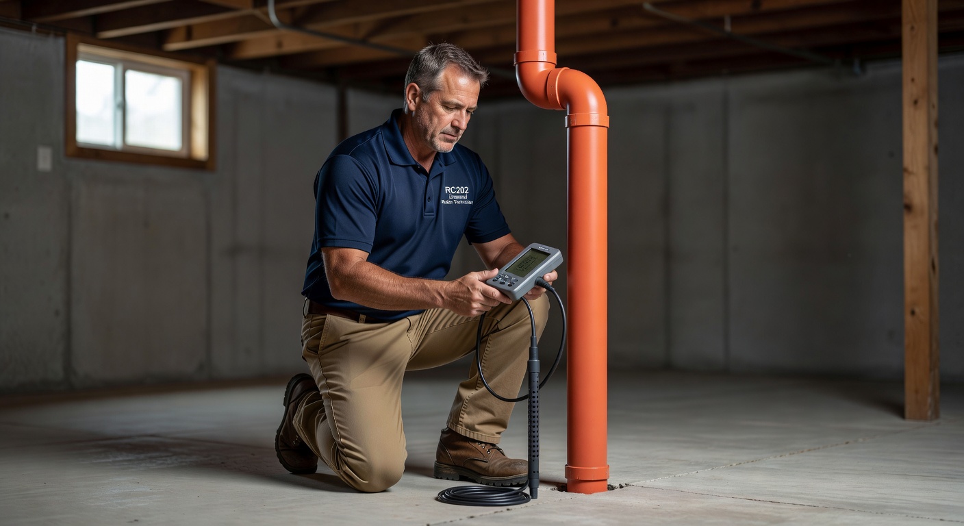 licensed radon technician testing equipment Ohio home