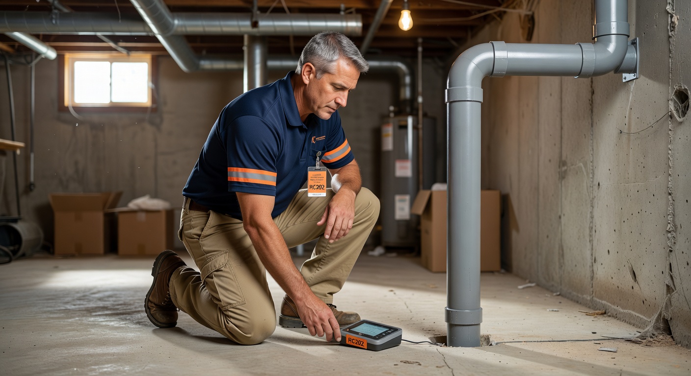 radon mitigation technician testing Brecksville Ohio home