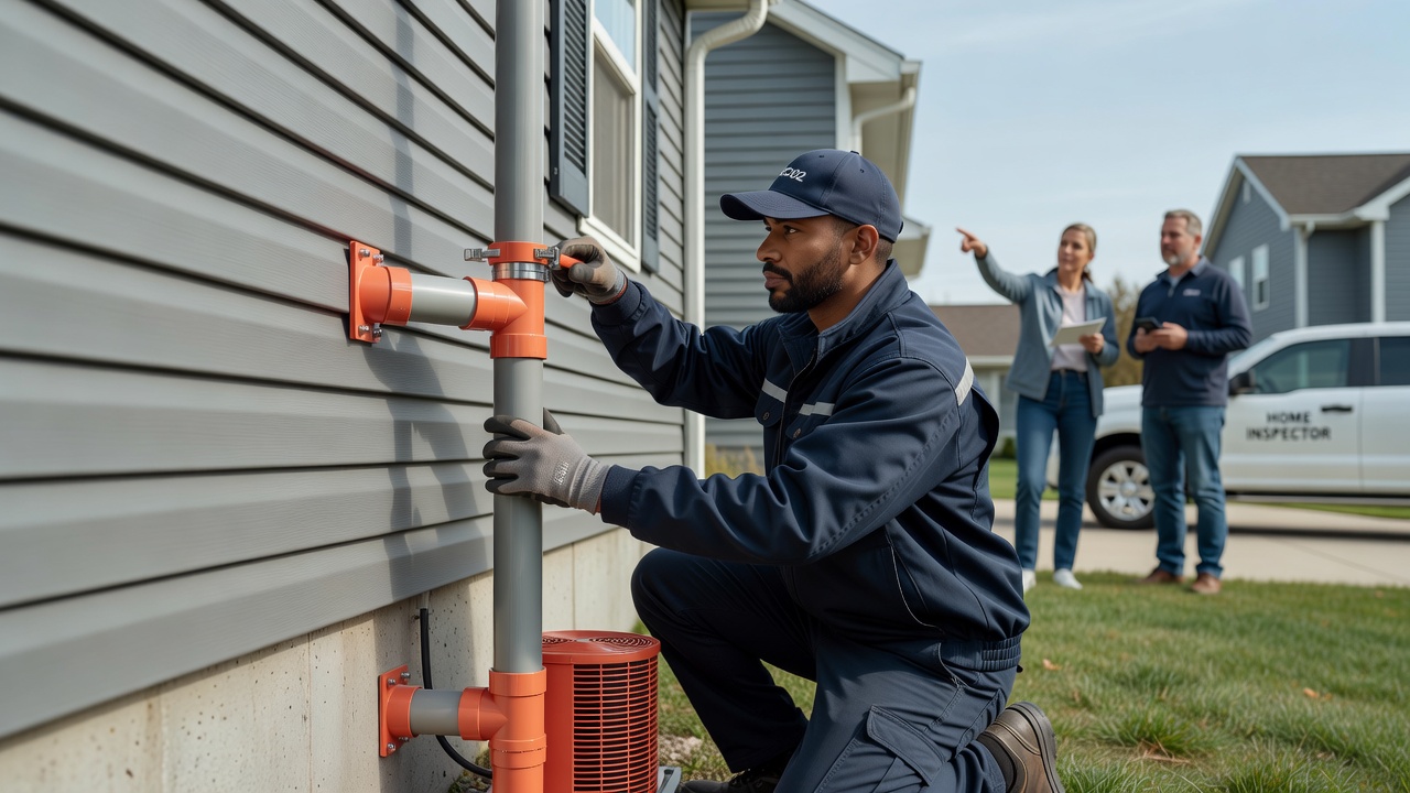 radon mitigation fan pipe exterior installation home