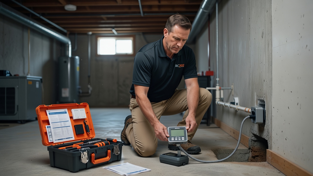 radon technician testing equipment Ohio residential