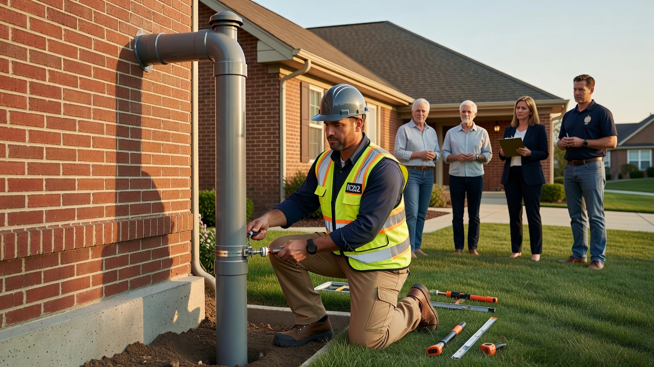 radon mitigation pipe exterior residential Ohio