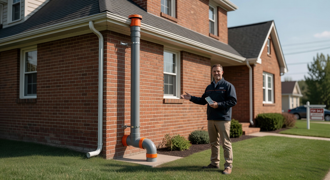 radon mitigation pipe exterior wall Ohio house