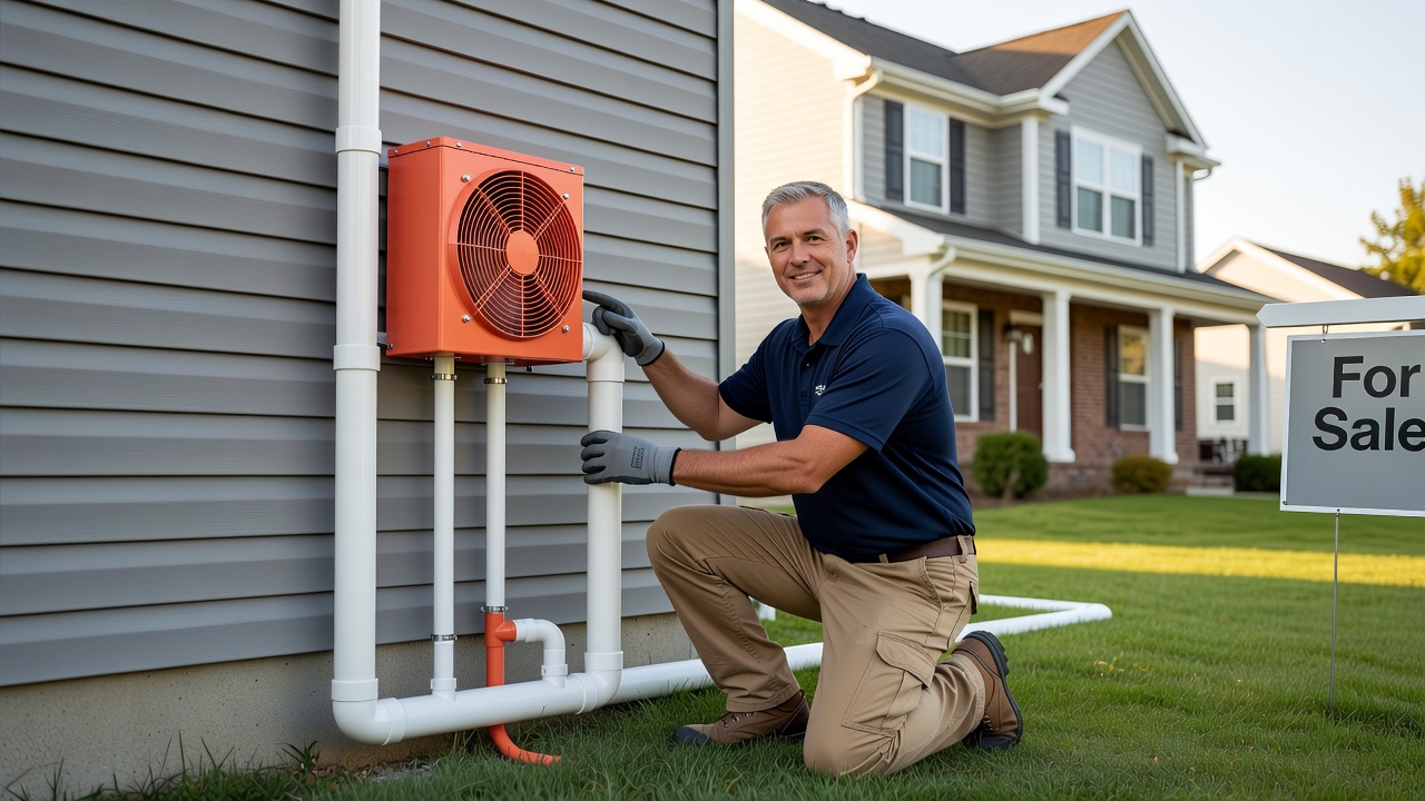 radon fan PVC pipe exterior installation house
