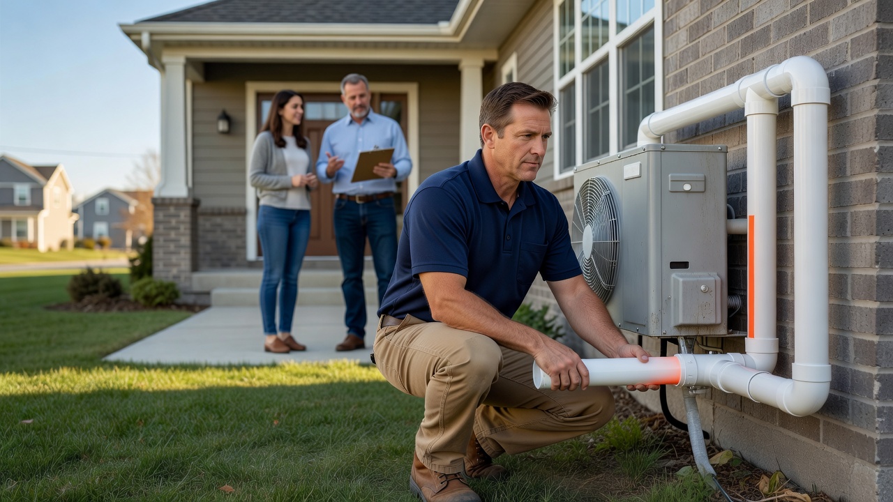 radon mitigation fan PVC pipe exterior home