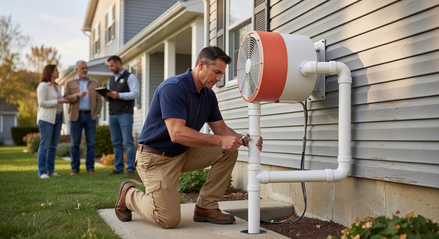 radon mitigation fan pvc pipe exterior house