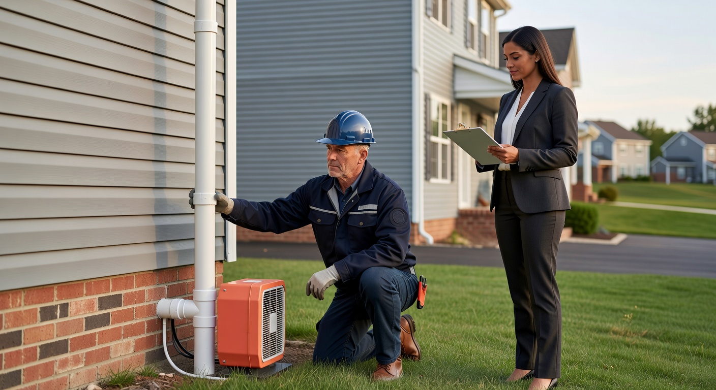 radon mitigation fan exterior pipe house Ohio