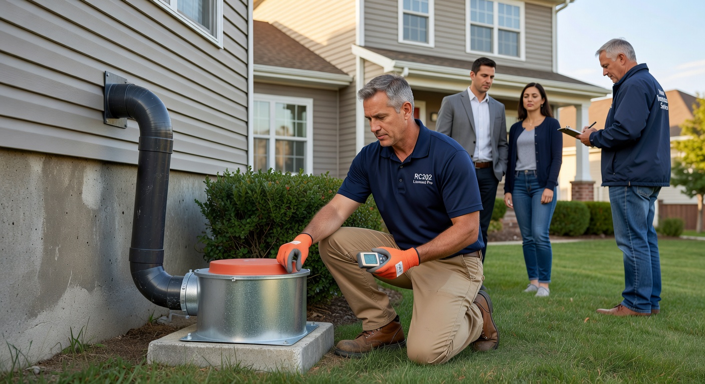 radon mitigation fan exterior installation home