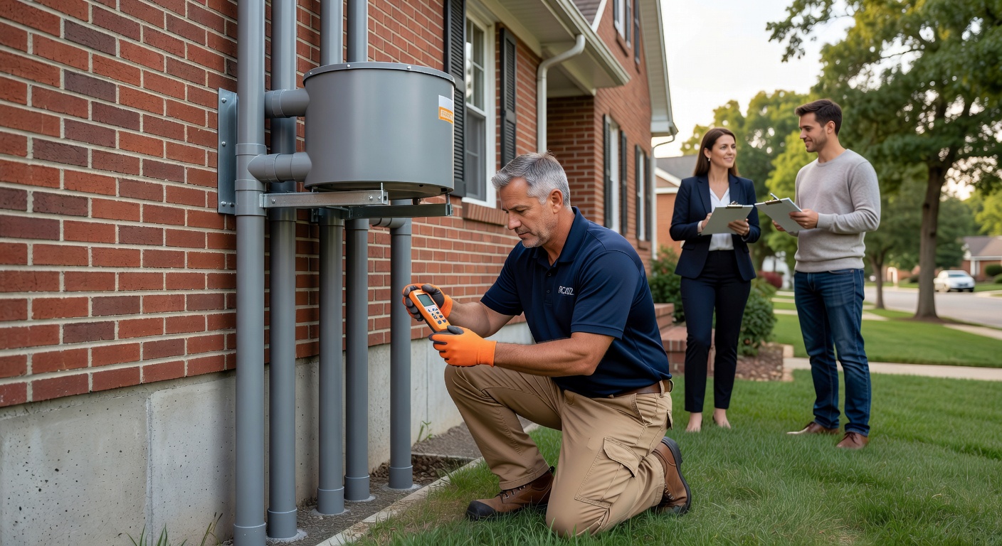 radon mitigation PVC pipe exterior installation Ohio home