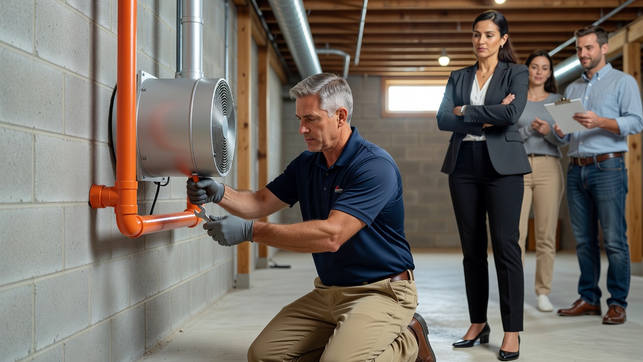 radon mitigation system installation basement Ohio