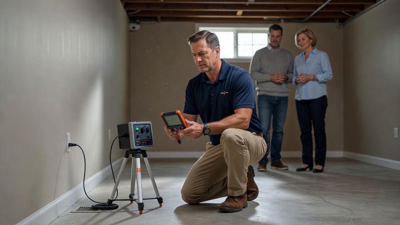 radon testing monitor professional inspection Kent Ohio