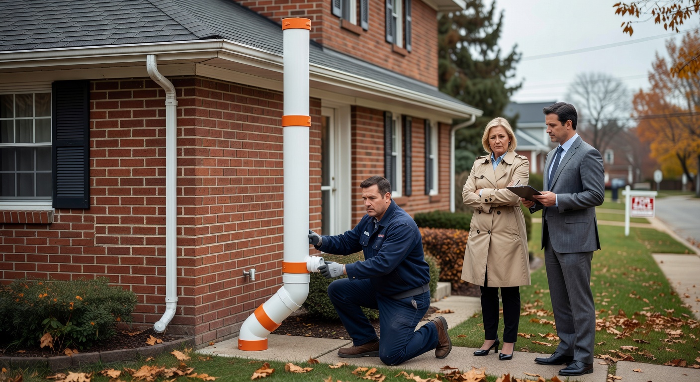 radon mitigation system exterior PVC pipe Ohio house