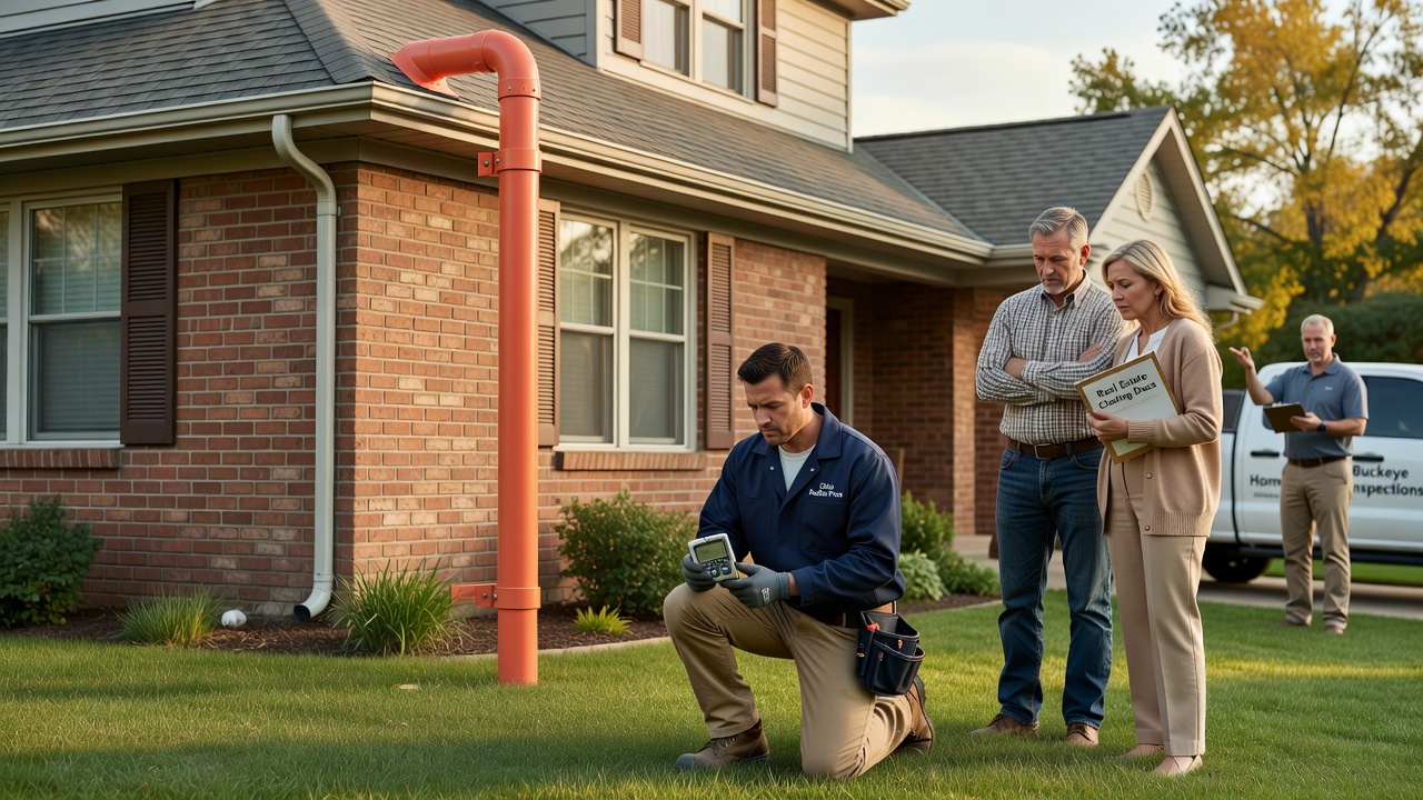 radon mitigation pipe exterior house Ohio