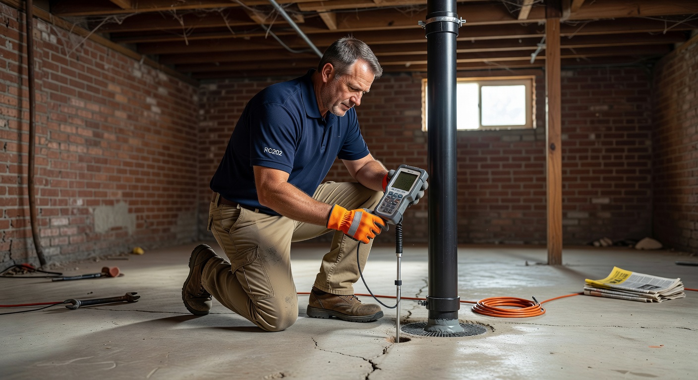 licensed radon technician testing equipment Ohio home