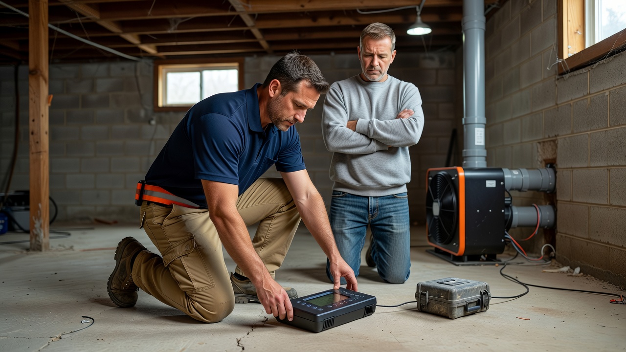 continuous radon monitor device basement Ohio