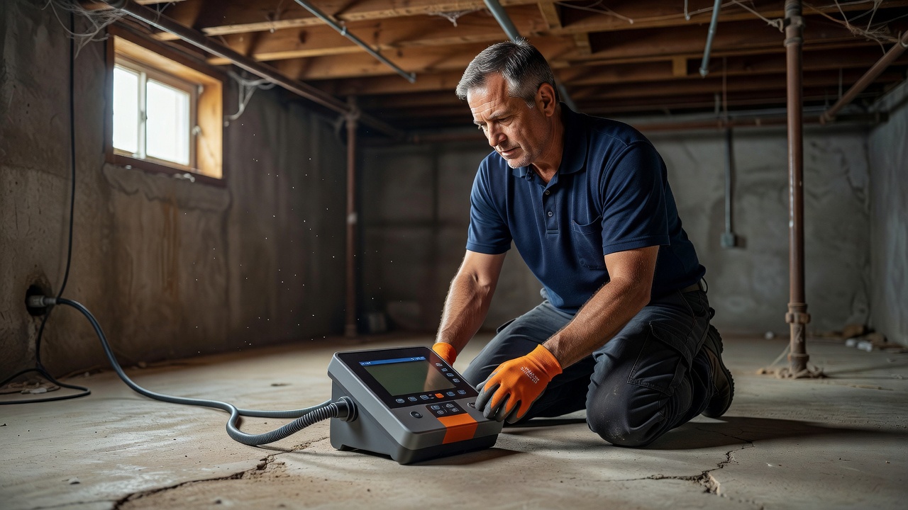 continuous radon monitor device basement testing