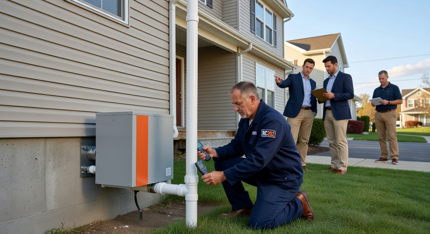 radon mitigation fan exterior pipe house Ohio