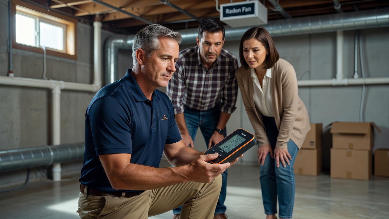 continuous radon monitor device basement inspection