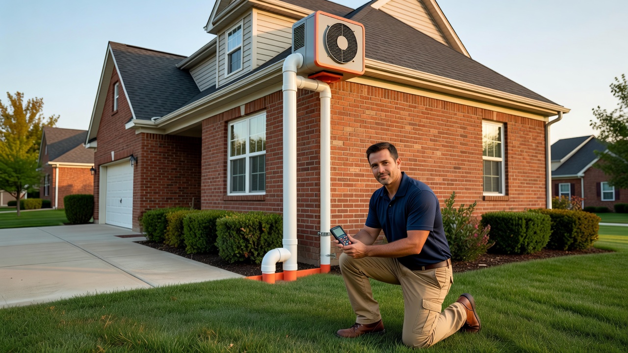 radon mitigation pipe fan exterior home Ohio