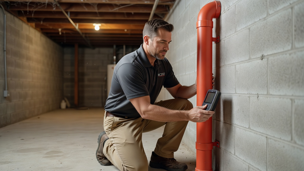 continuous radon monitor placement residential basement