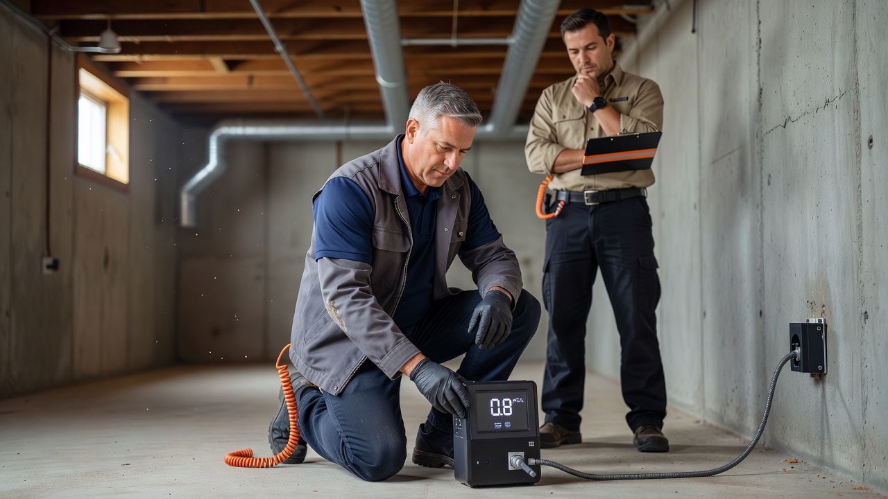 continuous radon monitor device basement home inspection