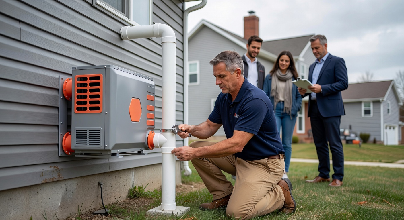 radon mitigation fan exterior wall installation