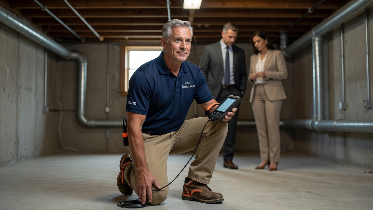 radon testing technician Ohio home inspection