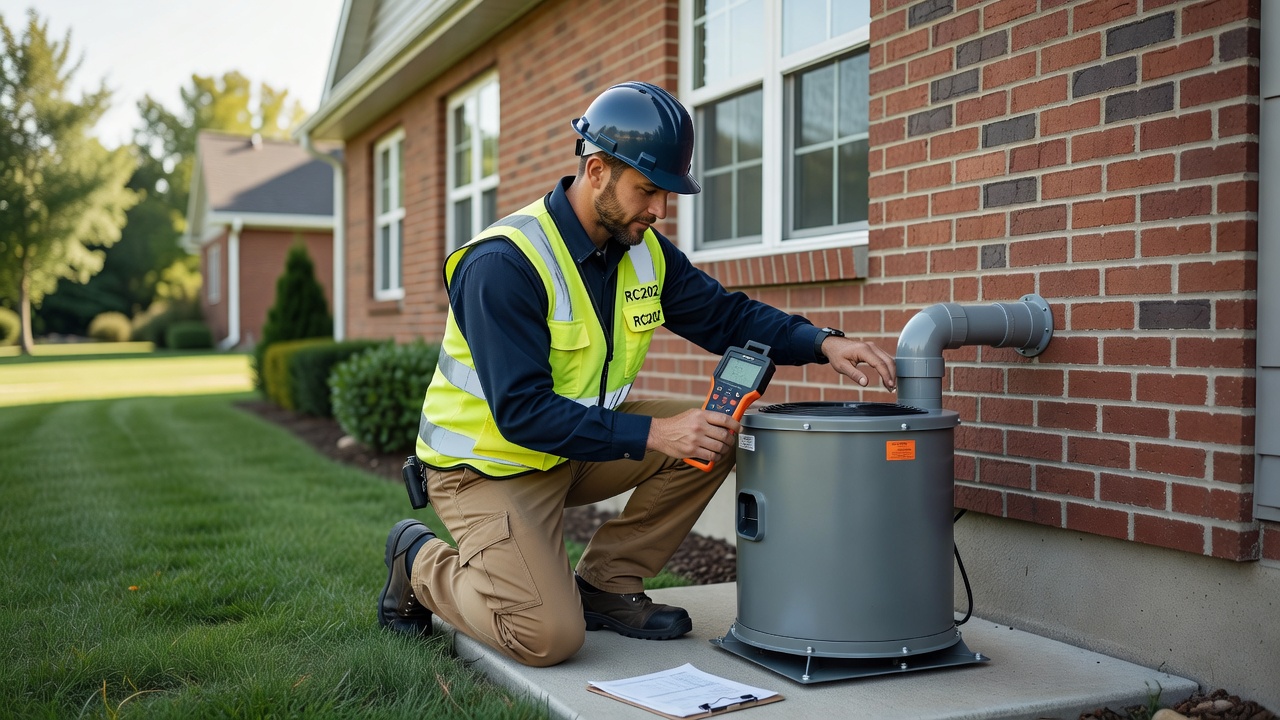 radon mitigation fan exterior installation residential home