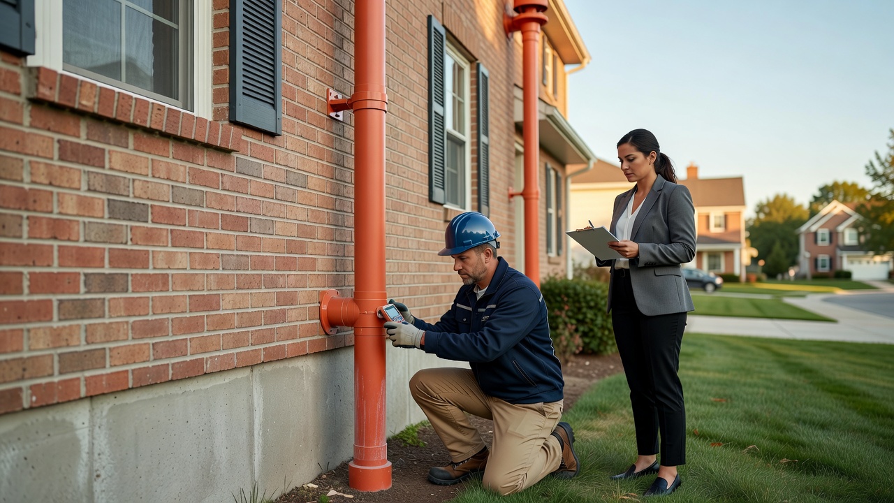 radon mitigation system PVC pipe exterior Ohio home