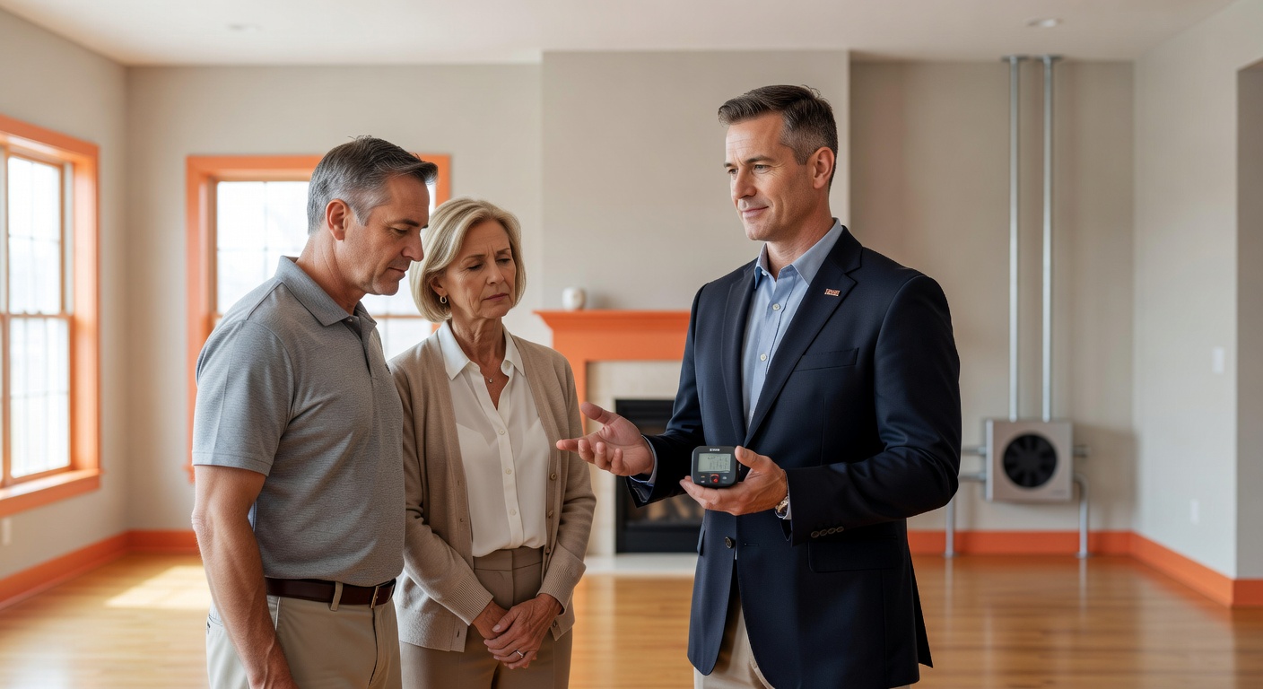 real estate agent showing home client