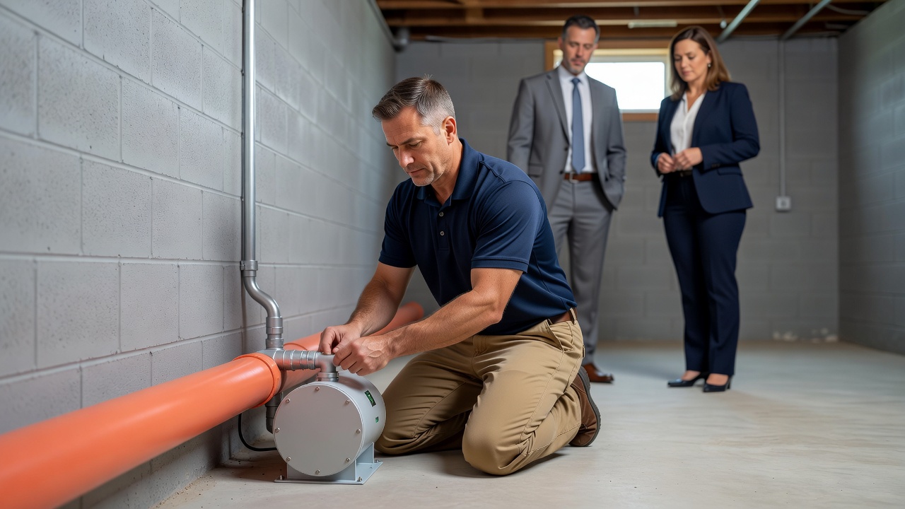 radon mitigation system installation basement Ohio