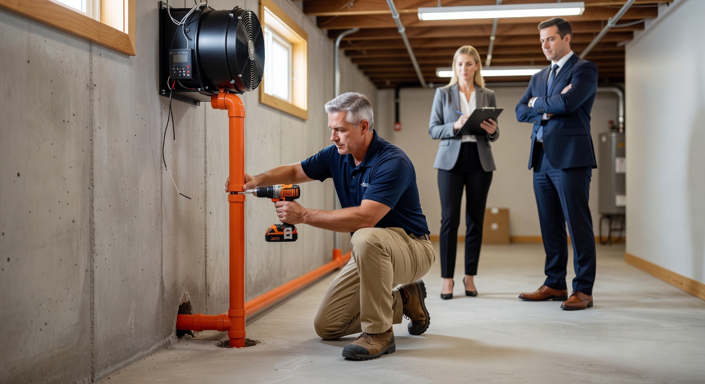 radon mitigation system installation basement Ohio