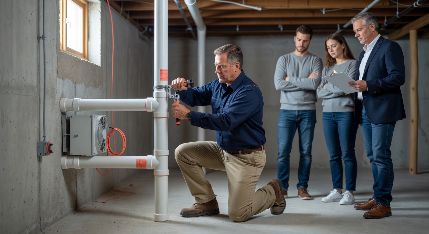 radon mitigation system installation Ohio basement