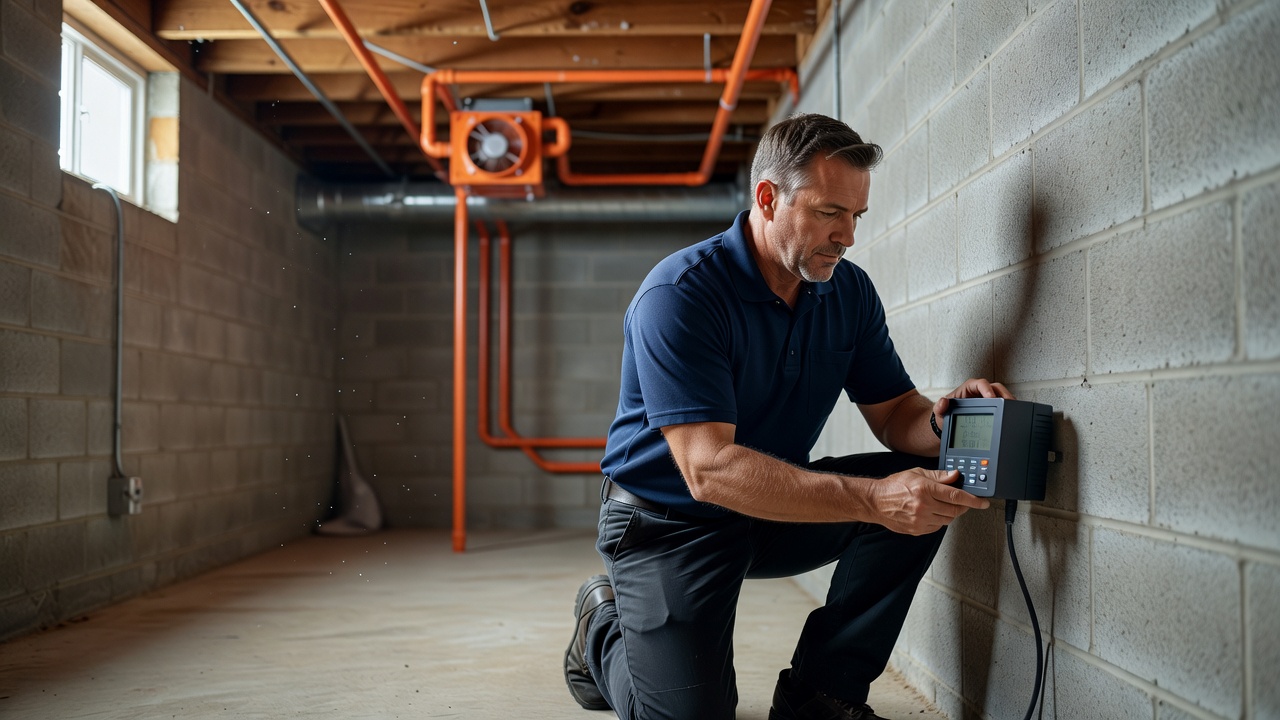 continuous radon monitor device deployment basement