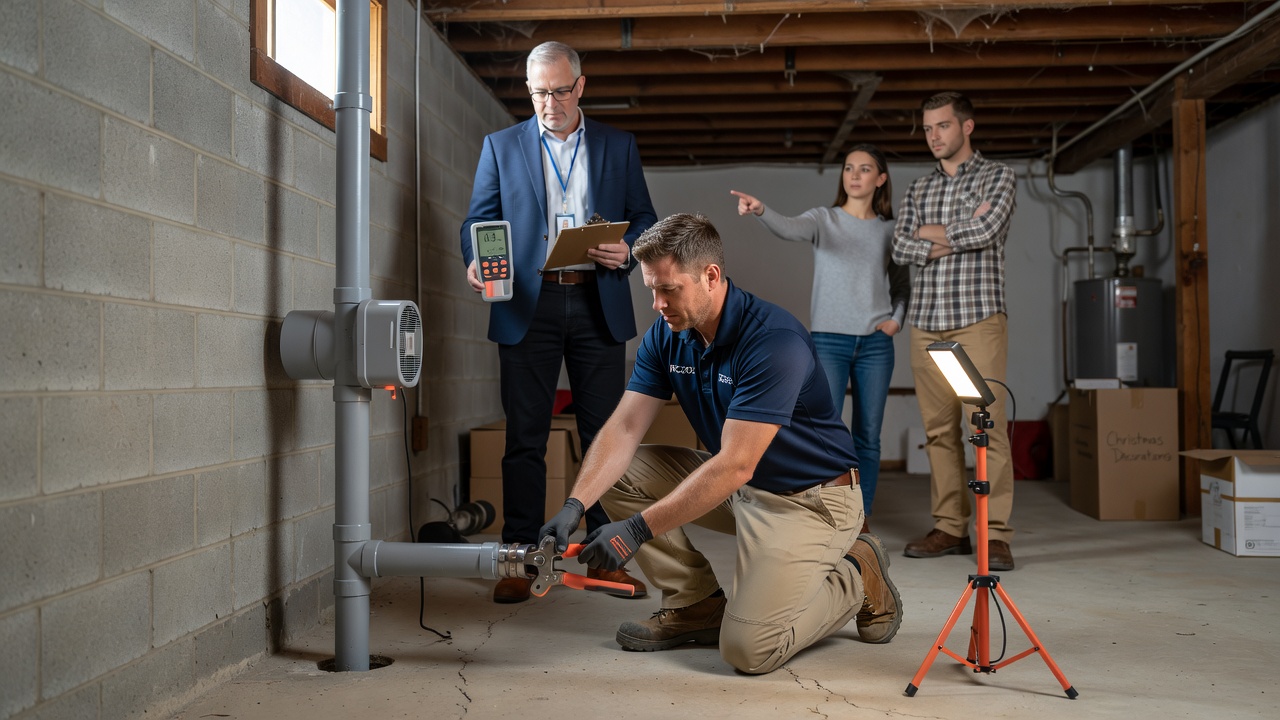 radon mitigation system installation basement Ohio home