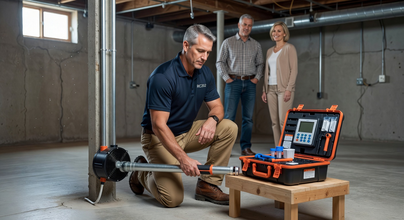 radon test kit professional Ohio basement