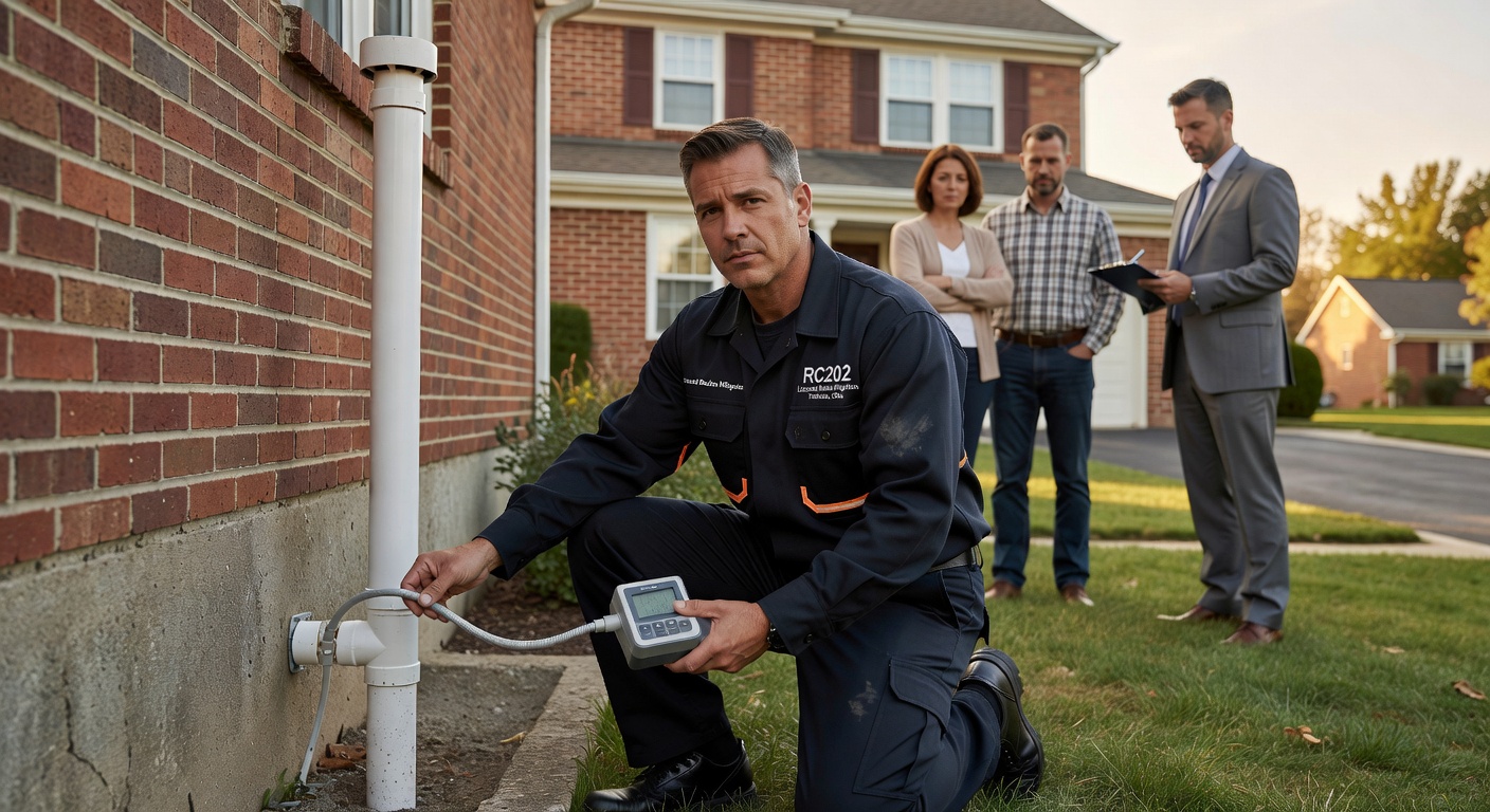 licensed radon mitigation technician Ohio home exterior